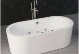 Woodbridge 67 Deluxe Whirlpool &amp; Air Bubble Freestanding Bathtub Freestanding Whirlpool Tub Offers An Ample Deck Space for