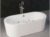 Woodbridge 67 Deluxe Whirlpool &amp; Air Bubble Freestanding Bathtub Freestanding Whirlpool Tub Offers An Ample Deck Space for