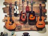Wooden Guitar Wine Rack Guitar and Instrument Hanger Made From Up Cycled Pallets
