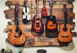 Wooden Guitar Wine Rack Guitar and Instrument Hanger Made From Up Cycled Pallets