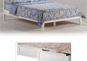 Wooden Ottoman Bed Thyme Wood Platform Bed In White