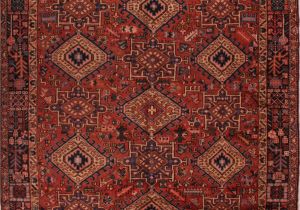 Wool oriental Rugs 9×12 Persian Gharadjeh Red Rectangle 9×12 Ft Wool Carpet 16769