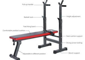 Work Out Benches Kobo Folding Multi Exercise Weight Lifting Bench with Squat Stand