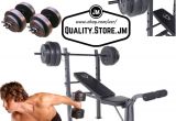 Work Out Benches Weight Bench Set Press with Weights and Bar Dumbells Adjustable Gym