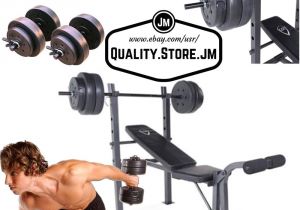 Work Out Benches Weight Bench Set Press with Weights and Bar Dumbells Adjustable Gym