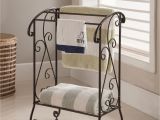 Wrought Iron Wall Mounted Quilt Rack Coffee Brown Metal Free Standing Kitchen Bathroom towel Quilt