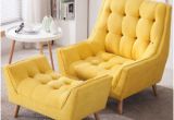 Yellow Green Accent Chair Fy button Tufted Relaxing sofa Upholstered Accent Chair