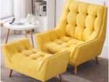 Yellow Green Accent Chair Fy button Tufted Relaxing sofa Upholstered Accent Chair