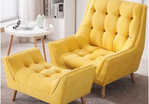 Yellow Green Accent Chair Fy button Tufted Relaxing sofa Upholstered Accent Chair