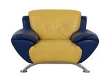 Yellow Leather Accent Chair Off Satis Satis Modern Yellow and Blue Leather