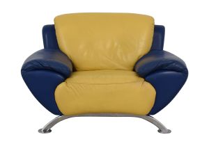 Yellow Leather Accent Chair Off Satis Satis Modern Yellow and Blue Leather