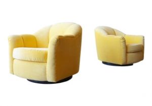 Yellow Velvet Accent Chair Vintage & Used Accent Chairs for Sale